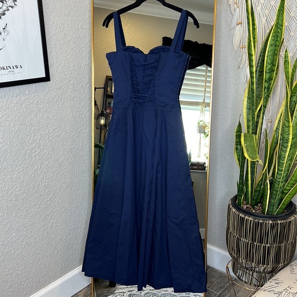 House of CB 'Carmen’ French Navy Bustier Sundress NWOT - Picture 11 of 12